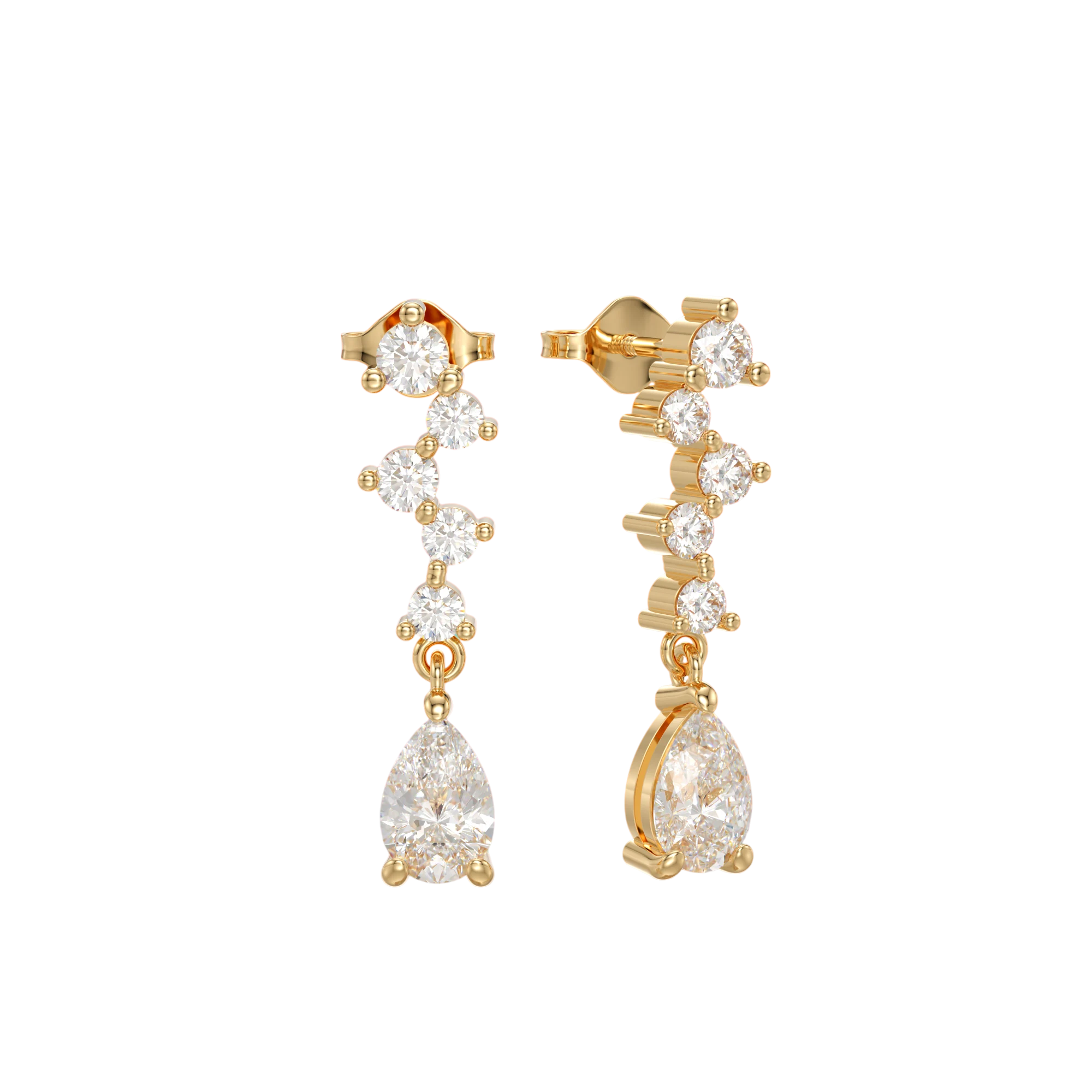 Elegant Hanging Diamond Earrings