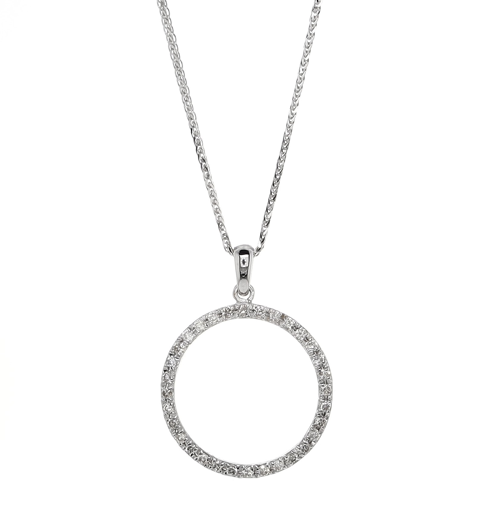 Diamond Circle Pendant Necklace