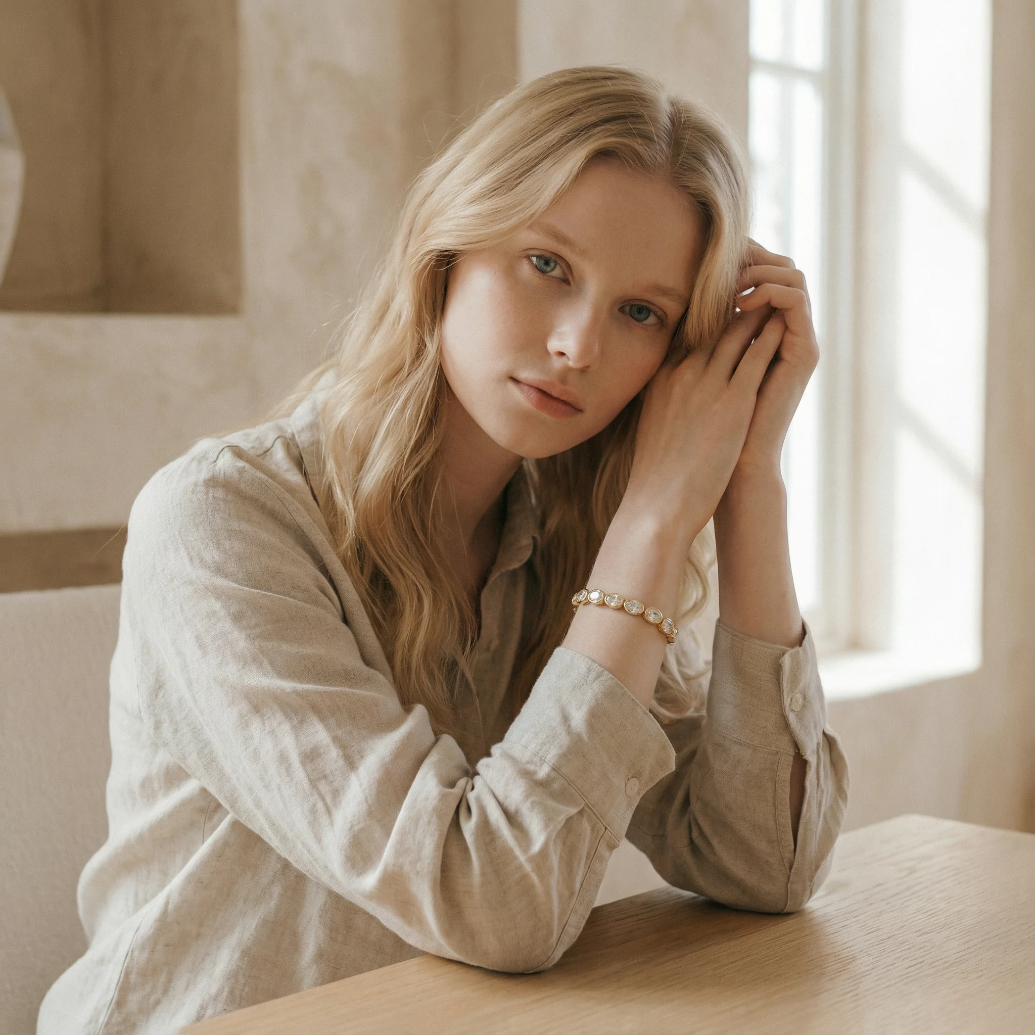 Tennis Bracelet Oval cut Bezel set