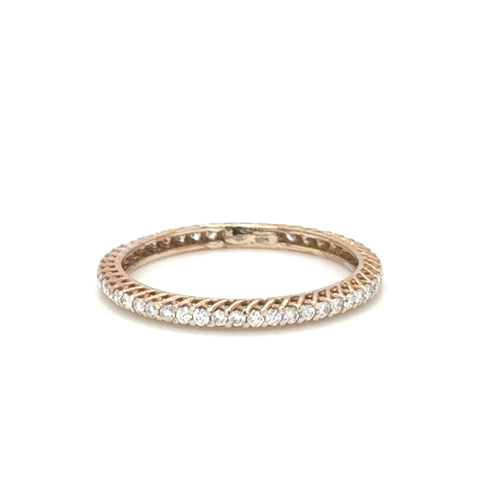 Red Gold Diamond Eternity Band