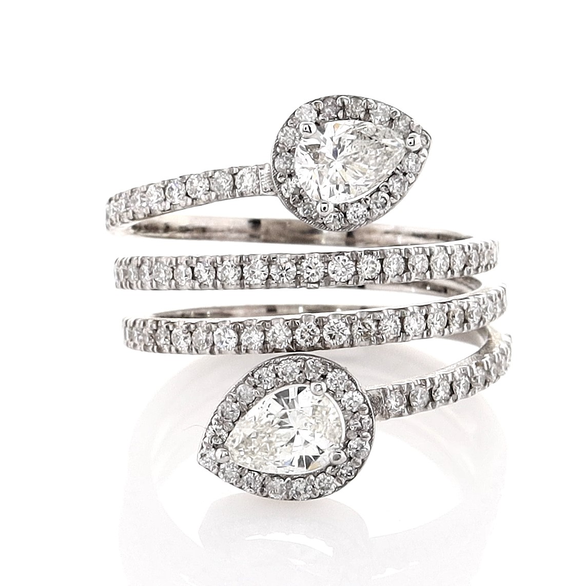 Spiral Pear-Shape Diamond Ring