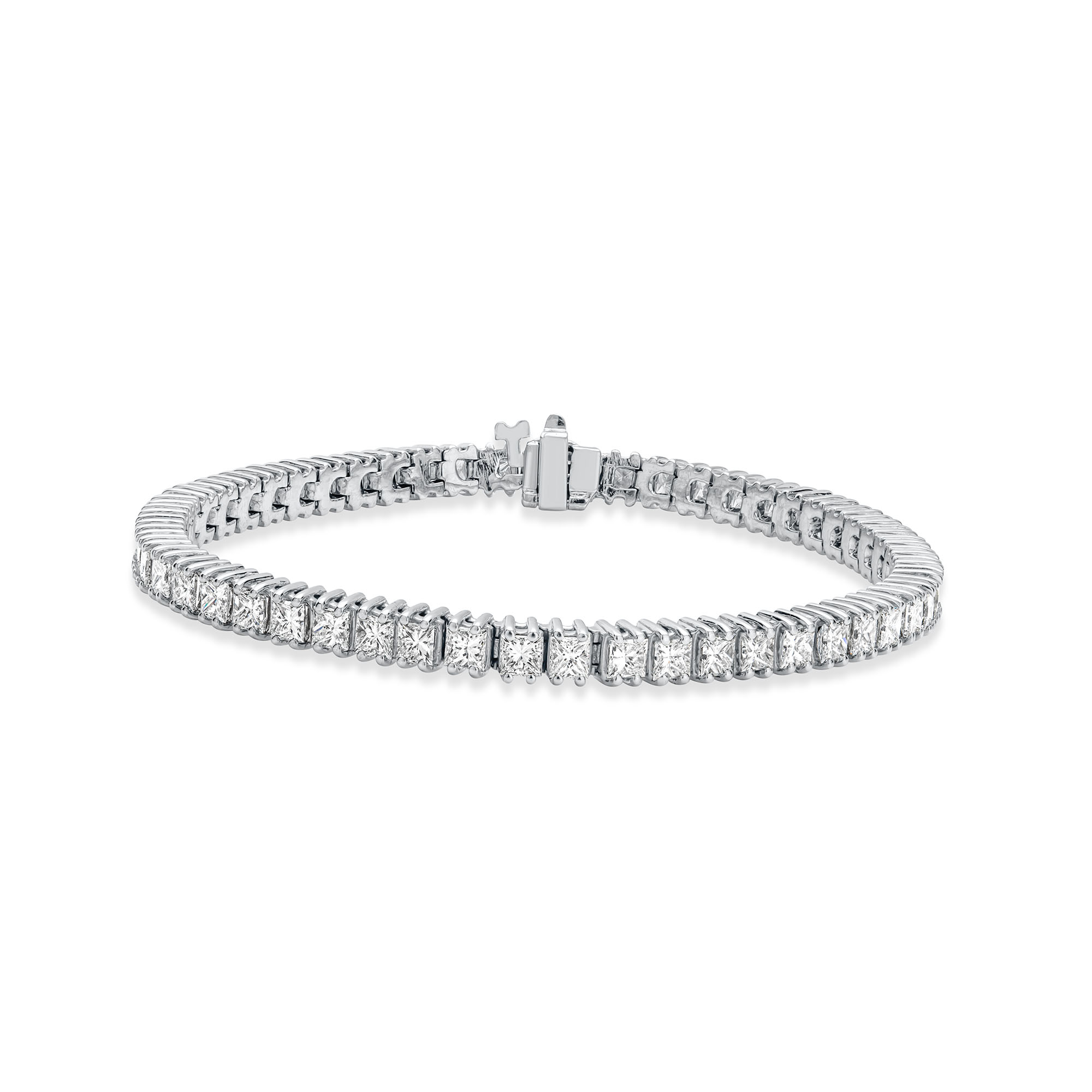 Classic Tennis Bracelet with Princess-Cut Diamonds