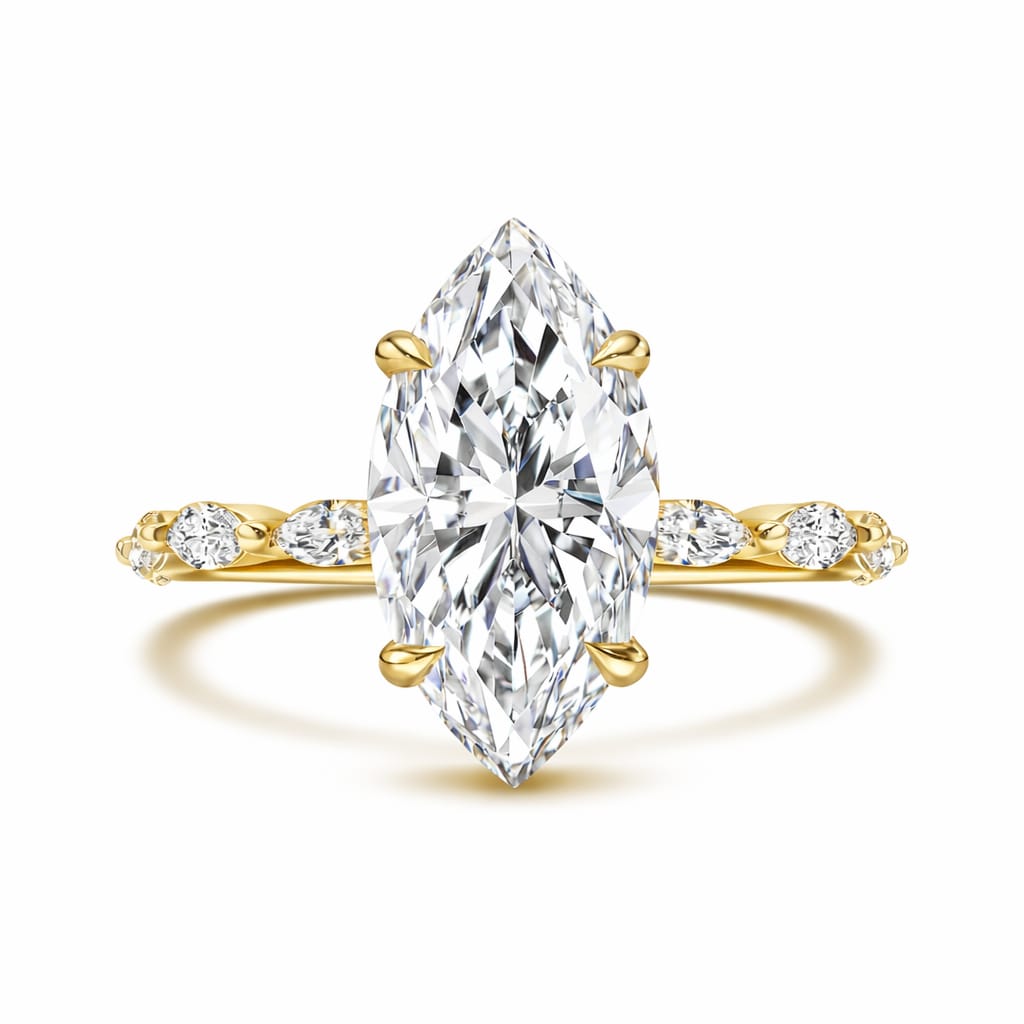 Marquise center with marquise side stones