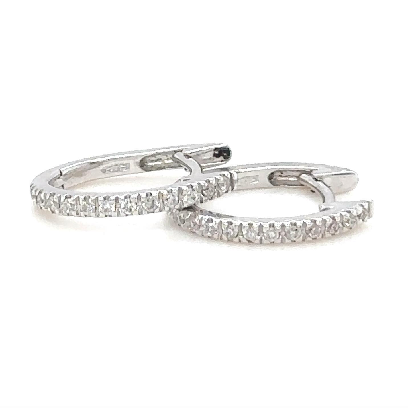 Pave Diamond Hoop Earrings