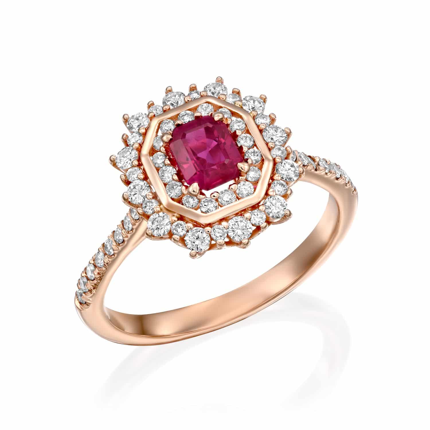 Ruby & Diamond Halo Ring – Limi