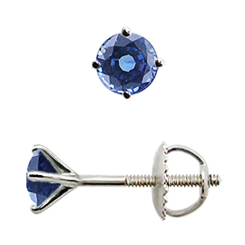 Blue Sapphire Basket Studs